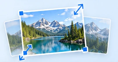 Landscape photo with resize handles